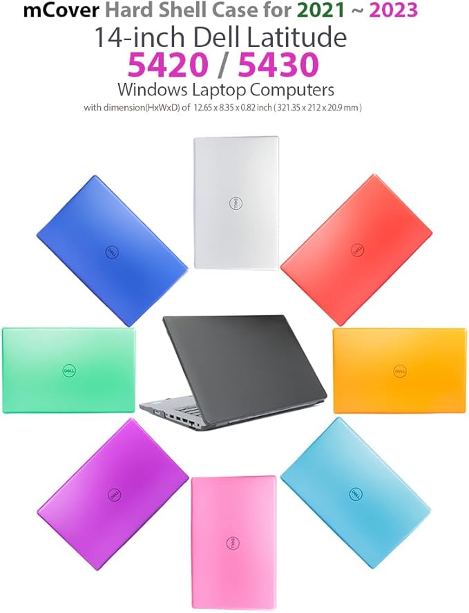 mCover Case only compatible with Dell Latitude 5420 5430 14-inch laptop PC 2021 2023 (not compatible with any other Dell model), aquamarine color