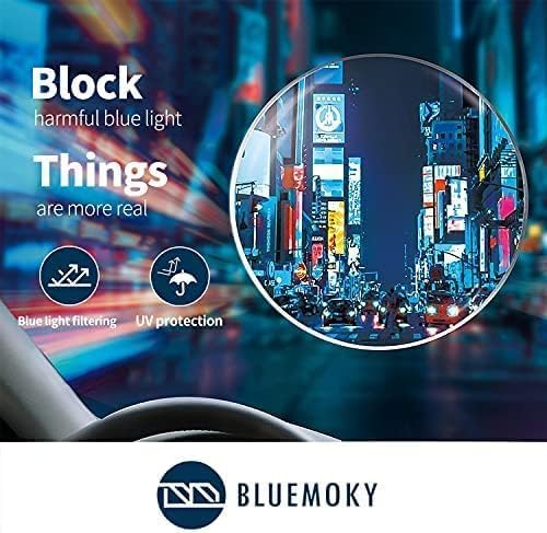 BLUEMOKY Blue Light Reading Glasses for Men?Sport Square Frame Readers, Anti Glare Computer Glasses