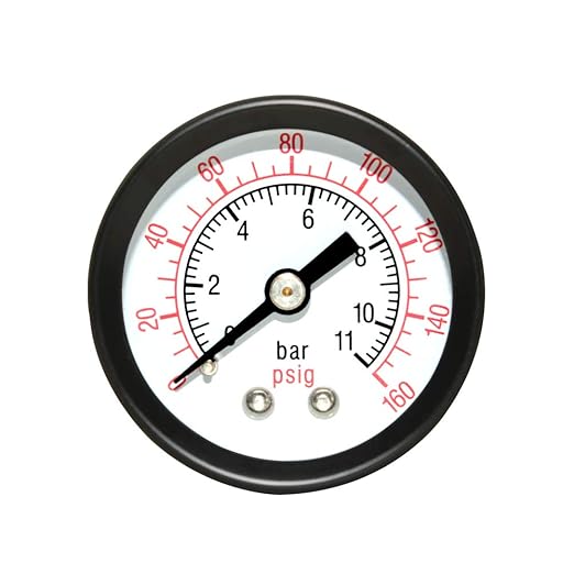 Beduan Air Pressure Gauge for Air Compressor 1-12" Dial Center Back Mount, 18" NPT,0-160 Psi