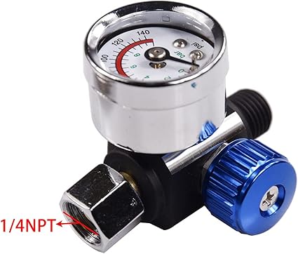 Spray Gun Air Pressure Regulator, 14"-NPT Air Pressure Regulator Kit, Air Regulating Valve Regulator, Suitable For Spray Gun Instruments And Pneumatic Tools, Better Spraying Effect