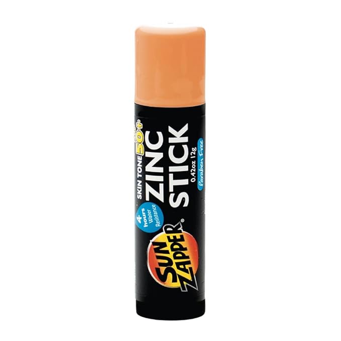 Sun Zapper Zinc Oxide Mineral Sunscreen Stick SPF 50 Water Resistant Light Skin Tone (BronzeTan) 12g (0.42 Oz) For Face Body Adults Kids Made in Australia