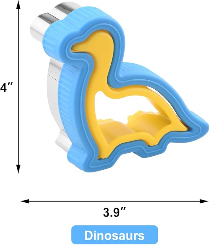 Dinasour Sandwich Cutter for Kids, Uncrustable Sandwich Maker for Bento Box, Large Bread Cutter of DIY Mould