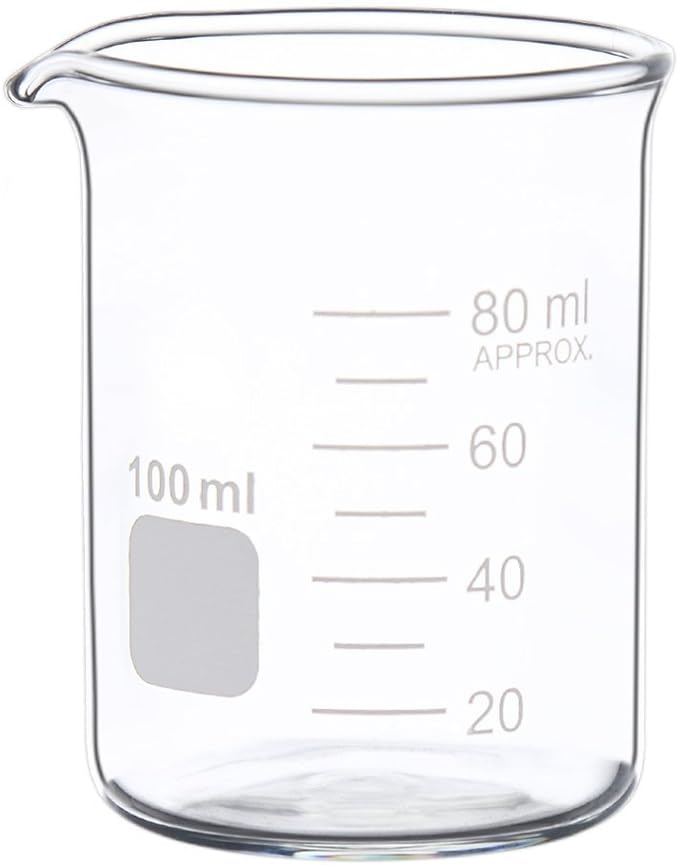 Glass Measuring Low Form Beaker Set 50ml 100ml 250ml Borosilicate Lab Beaker Set ...