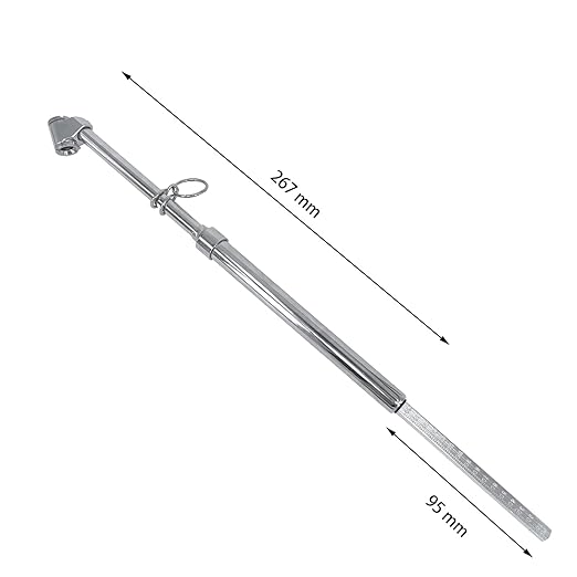 Truck Tire Pressure Gauge, Straight-on Foot Dual Head Chucks Stainless Steel, Heavy Duty Air Pressure Tire Gauge for Auto Trucks Cars RVs Vans Gage
