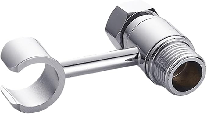 Shower Bathroom valve attachment Black/chrome brass with shower hose connector Mounting 360° swivelling 1pcs(Gun Grey)