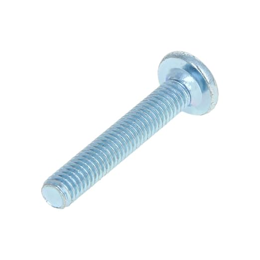 Yinpecly 20PCS M6x35mm Hex Socket Flat Head Screws Furniture Bolts Fastener Countersunk Connector Screws, Full Thread, Carbon Steel, Blue White Tone