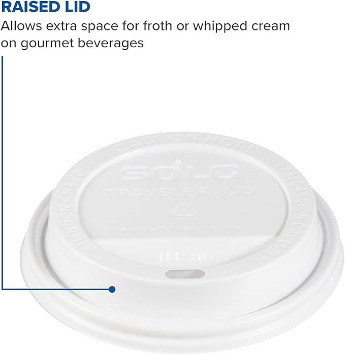 SOLO TLP316-0007 White Traveler Lid for SSP and Bare Paper Hot Cup - 2 Packs of 100 (200 Lids Total)