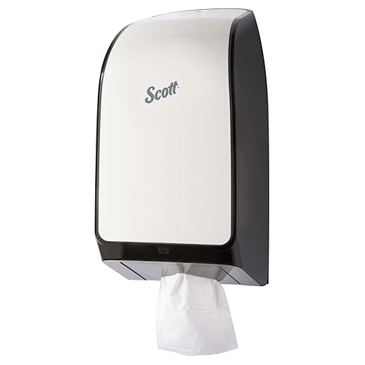Scott Hygienic Bathroom Tissue Dispenser (40407), White, compatible with Scott Cottonelle Hygienic Bathroom Tissue, 7.0" x 5.725" x 13.339" (Qty 1)