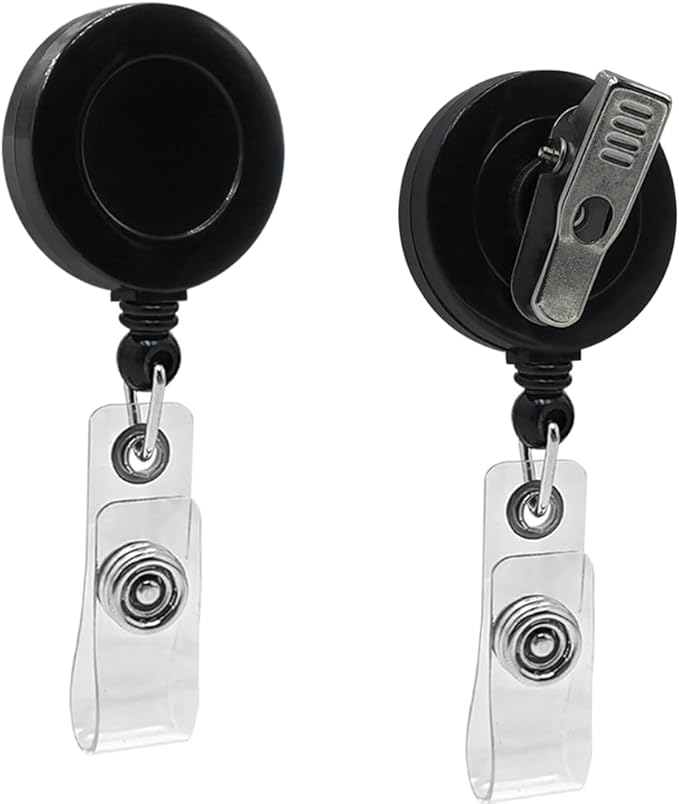 10 Pack Retractable ID Badge Holder Reels with Swivel Alligator Clip Bulk Pack Premium Badgei14Blacki14