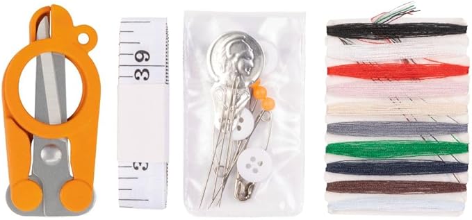 Fiskars 27-Piece Travel Sewing Set with Case - Craft Supplies - Orange Assorted Safety Pins - Assorted 3-Size Safety Pin Set - Sewing Accessories and Supplies - 75-Piece