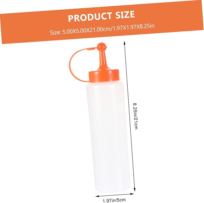 Healifty 2Pcs Squeezing Sauce Bottles Salad Dressing Dispensers Plastic Kitchen Accessories for Condiments Leakproof and Easy Pour Design