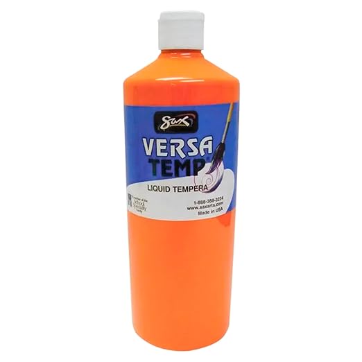 Sax-2680 Versatemp Heavy-Bodied Tempera Paint, Orange, 1 Quart, Nautical Jade