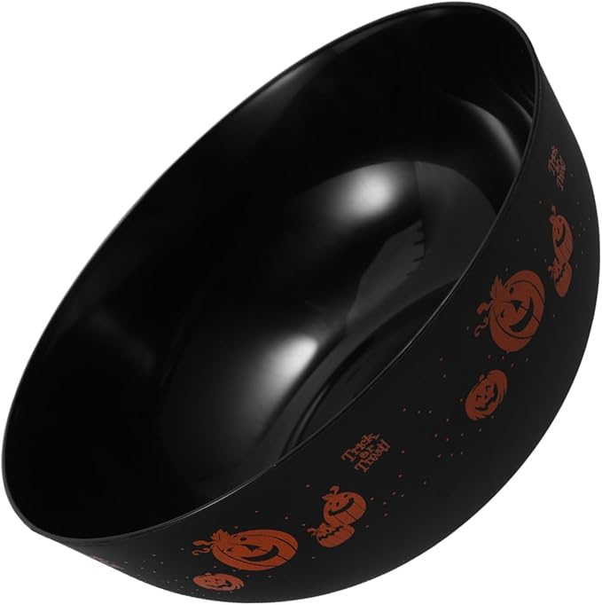 SHOWERORO Halloween Candy Bowl Party Supplies Bowl Plastic Candy Serving Bowl Black Color for Halloween