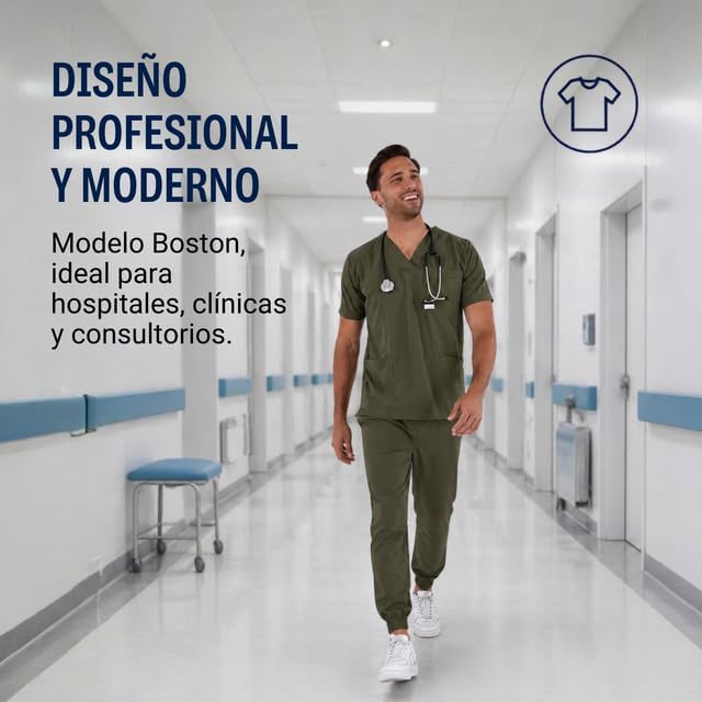 Black, Generic Scrub Sets Men's Boston Jogger