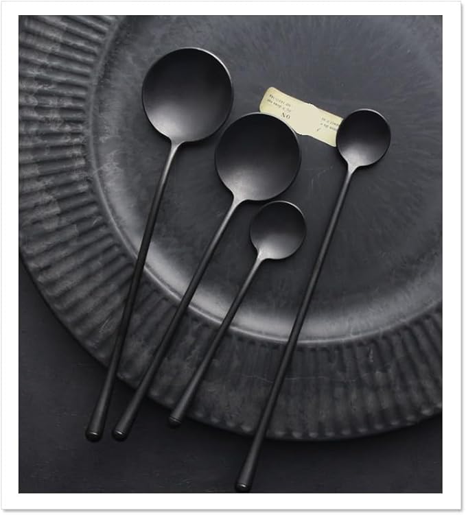 Silverware Set, 14681012pcs Retro Spoons Home Dessert Coffee Stirring Spoons(Gold,1 Piece)