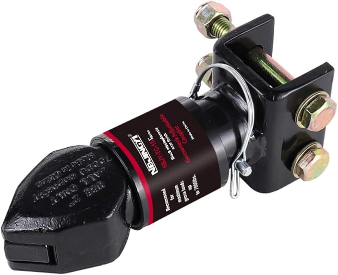 2" 7000LBS Adjustable Trailer Coupler, Black Powder Coat,Channel-Mount Trailer Coupler