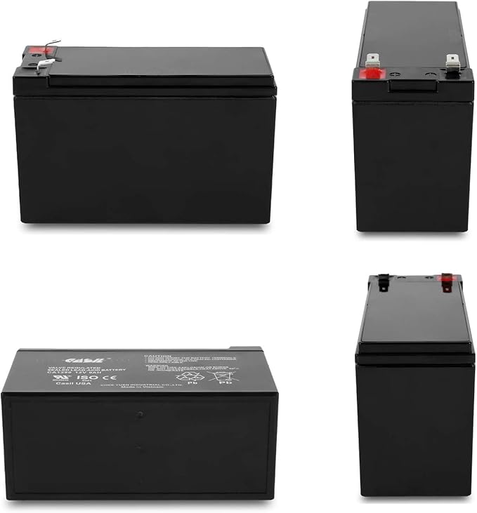 Casil 12v 9ah Rechargeable Sealed Lead Acid AGM Battery, 12 Volt 9ah SLA Battery with F2 Terminal