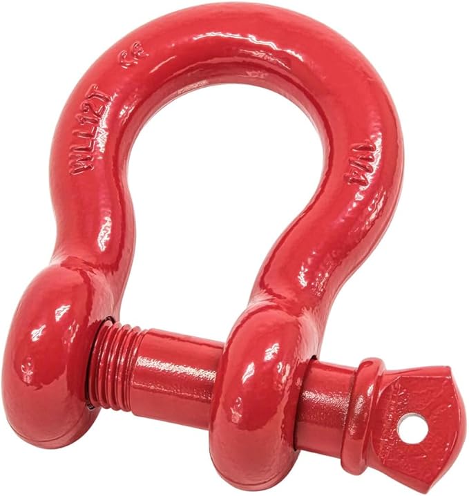 Mytee Products 1-1/4" Anchor Shackle Forged Carbon Steel w/Alloy Screw Pin Load Limit #12.0 Tons (24,000 lbs) |Double Rust Protection Heavy Duty D Ring Shackle for Towing, Rigging & Vehicle Recovery