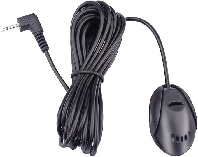 Mic 3.5mm External Microphone Assembly for Car Vehicle Head Unit Bluetooth Enabled Audio Stereo Radio Receiver GPS DVD with 3m Cable Plug and Play, FL11
