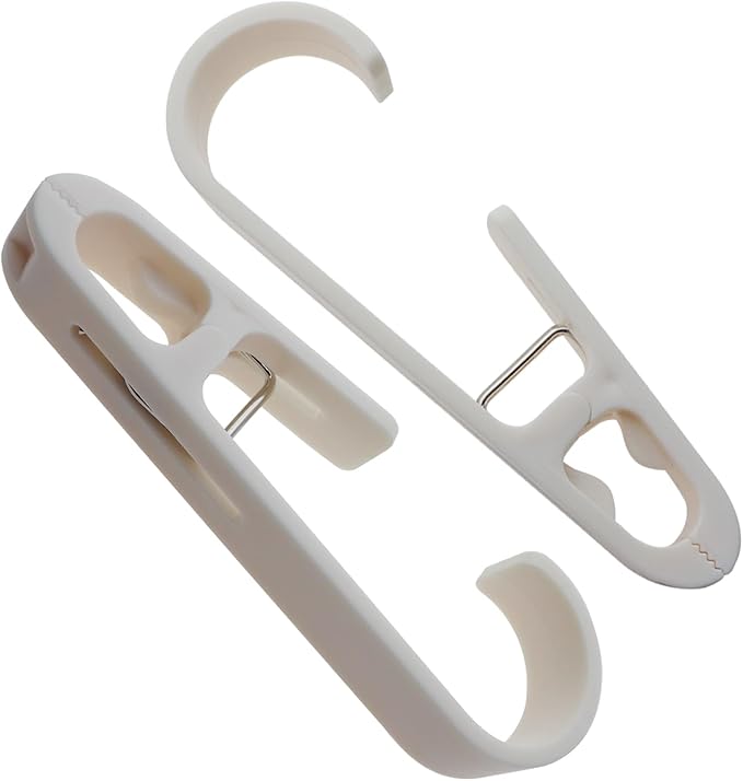 4PCS Coat Clip Towel Clip Bathroom Hanging Swivel Clothespin Hook 135mm Multi Purpose Clothespin Hook Towel Clip Storage Hanging Curtain Clip Hook Balcony Drying Clothespin Black and White