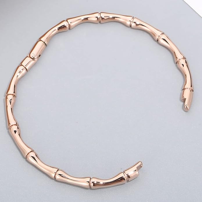 Jude Jewelers Stainless Steel Bamboo Style Classic Plain Open Clasp Bangle Bracelet