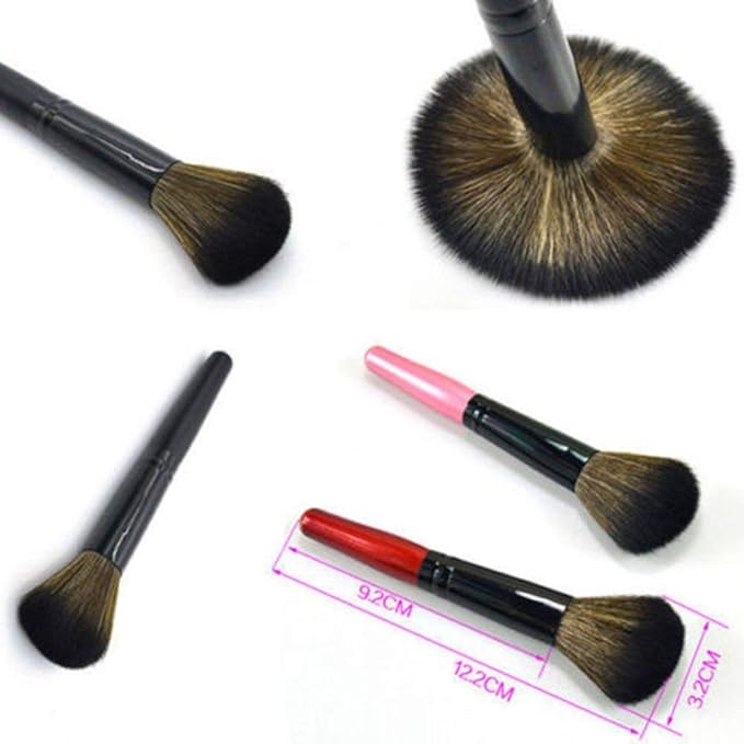 Wine Red Cosmetic Brush, Wood Handle Nylon Brush Head Foundation Face Blush Powder Contour Makeup Brush, Making Your Makeup Easier Foundation Brushes