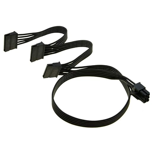Zahara SATA Power Cable 6 Pin to 3x15 Pin for SeasonicAntec PSUs, BTC Mining Riser Splitter, Hard Drive Adapter 18.7-inch (47.6cm) 18.7-inch 18AWG