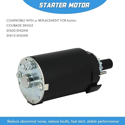 Starter Motor Replacement for Kohler SV540 SV541 SV590 SV600 SV610 SV620, Courage Single 18 19 20 21 HP,Johnson Electric 2009801 2009805 2009806 2009808 Mower Toro LX425 LX460 LX465 Z4200 Z4220