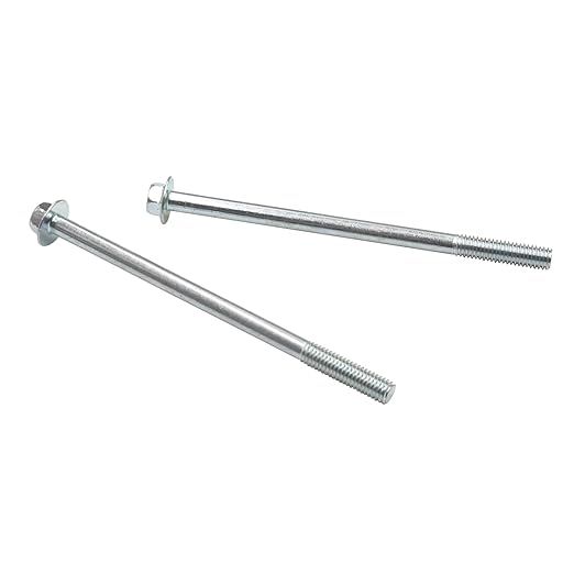 M6 x 100mm Crankcase Flange Bolts M6-1.0x100 Screws M6x1.0x100 ScrewBolt for 125cc 150cc GY6 Motors Scooter Kart ATV 2 Pack