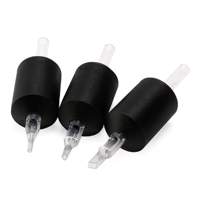 VORTEX - 1.25 Inch Soft Silicone Disposable Tube Grips, Black Color, with Clear Long Tips, 15 Count (9M)