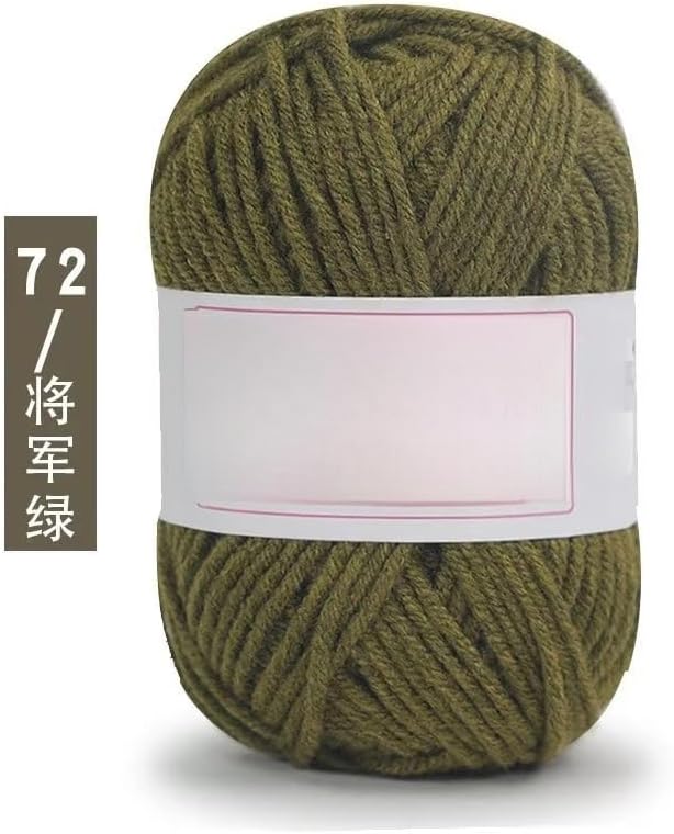 4-Ply Milk Cotton Yarn for DIY Crochet & Knitting – Perfect for Dolls, Blankets, Clothes, Hats, and Booties (5, 72 Generals Army Green)