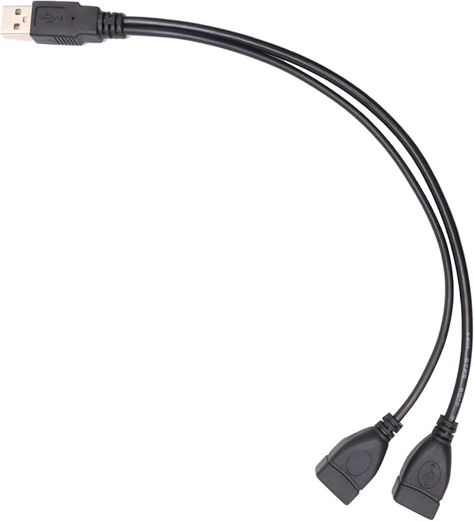 USB Splitter Data Charger Cable USB 2.0 Male to Dual Data USB Female 1 to 2 Splitter Charging Extension Power Cord Cable for Computer and Mobile Phone Data Cable Transmission Charging