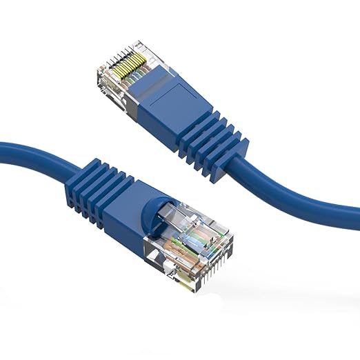 Cat5e Ethernet Patch Cable 5ft Black with Gold Plated RJ45 Connectors Ai 350 MHz High Performance Patch Cord Ai 4 UTP 24 AWG Stranded Copper Pure Conductors with PVC Jacket