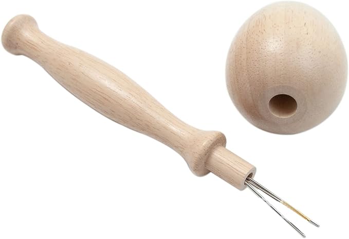 Wood Darning Egg for Socks Wooden Darning Egg Wooden Darning Supplies Kit with Large Eye Needles Sewing Threads for Socks Clothes Adults Darner DIY Handicraft Home Sewing Care (Darning Egg Only)