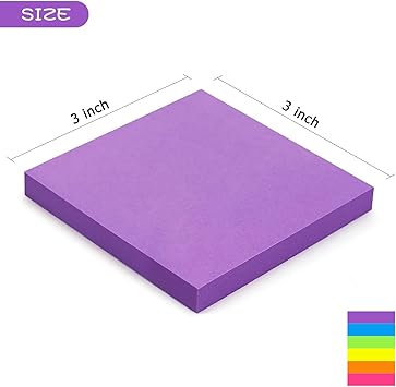 Early Buy Sticky Notes 6 Bright Color 6 Pads Self-Stick Notes 3 in x 3 in, 100 SheetsPad