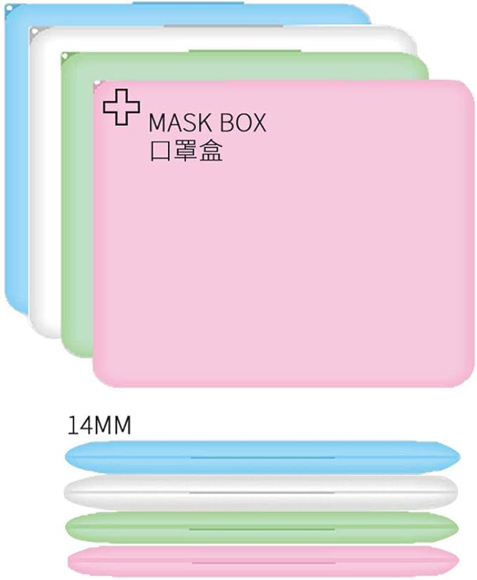 Portable Dustproof Moisture-Proof Storage Box Mask Case Storage Box Band-aid Bill Temporary Storage Folder (Green, 13013014mm)