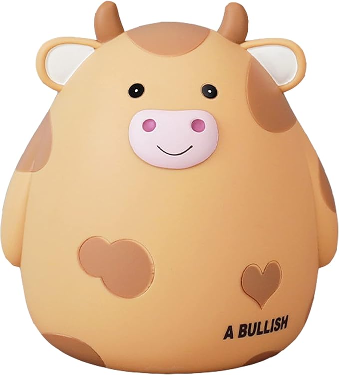 Cow Piggy Bank,Unbreakable Coin Box for Boys Kids,Cute Animal Coin Money Bank Birthday Girls Adults,Coin Saving Boxes Home DecorOoaYellowOoa