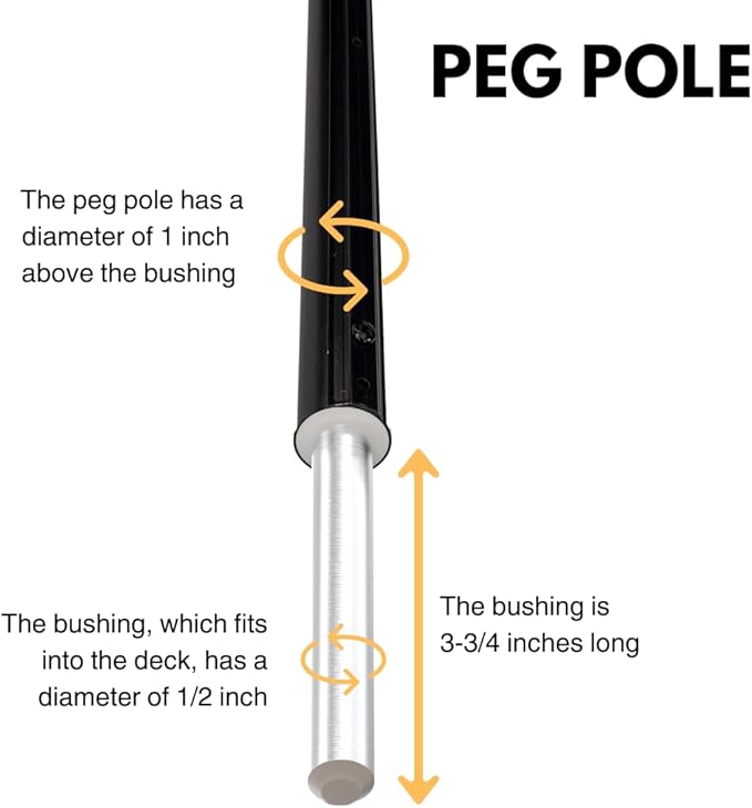 Pool Fence Deck Plugs & Sleeves for Peg Pole Fence (Gray)