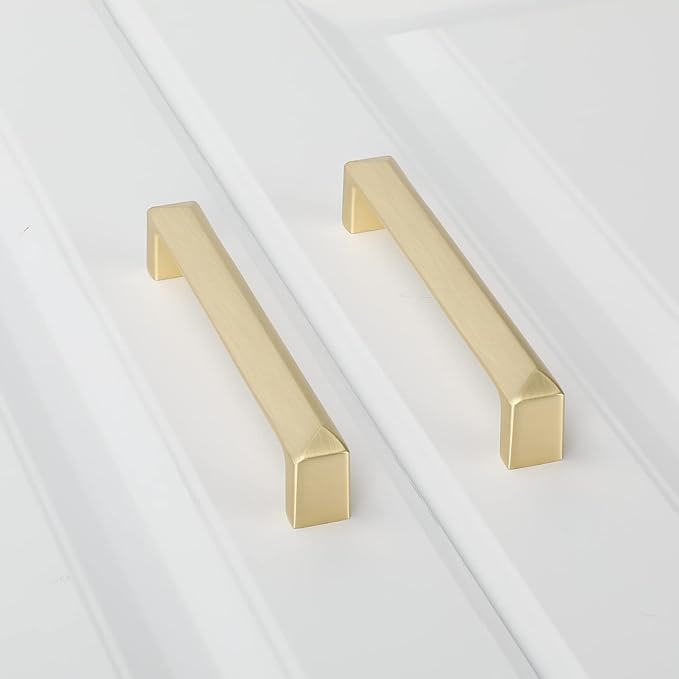 Haidms 5Pack Gold Kitchen Cabinet Handles - Gold Pulls for Cabinet Drawer, 5in Hole Centers