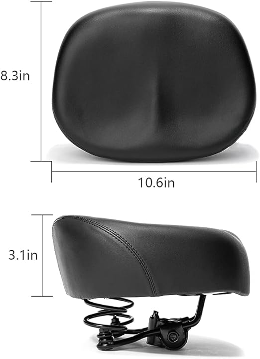 Noseless Wide Bike Seat,Nose Free Bicycle Saddle,Oversized Comfortable E-Bike Saddle Universal Fit Bicycle Seat for Women Men,Comfort Tricycle Saddle Peloton Saddle Stationary Bike Seat