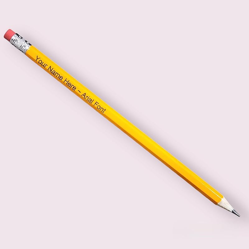 12 Personalized Engraved #2 Yellow Sharpened Pencils for Back to School, Teacher Gifts, Game Night or Artists