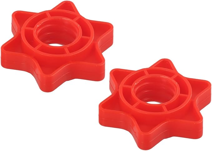 Pack Of 2 Dumbbell Collars Hex Nut Anti-Slip Collars Weight Check Nut Barbell Bar Clips For 1 Inch Standard Weight Lifting Barbells(Red)