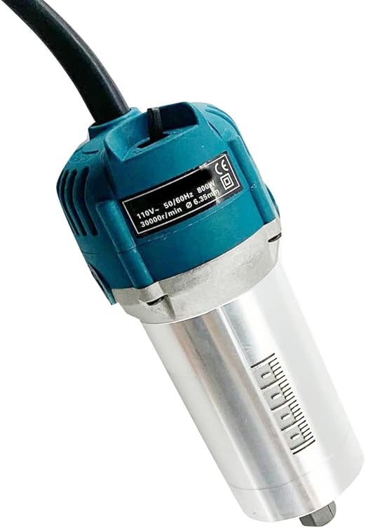 110V 800W Palm Router Electric Hand Trimer Wood Router 1/4" Collets Woodworking Tool Laminate Trimer, Blue