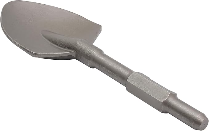 Clay Spade, 17.3" x 5.3" Steel Drill Shovel Bit,1-1/8 in Hex Shank Chisel Bit with Carrying Case, for Digging in Gardening, Backyard Landscaping on Clay Gravel Soil Sandstone