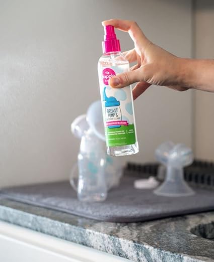 dapple Breast Pump Cleaner Spray Baby, 8 Fl Oz Bottle, Unscented, Plant Based Hypoallergenic - Removes Milk Residue - Easy Rinse Formula With Oxygenated Vinegar