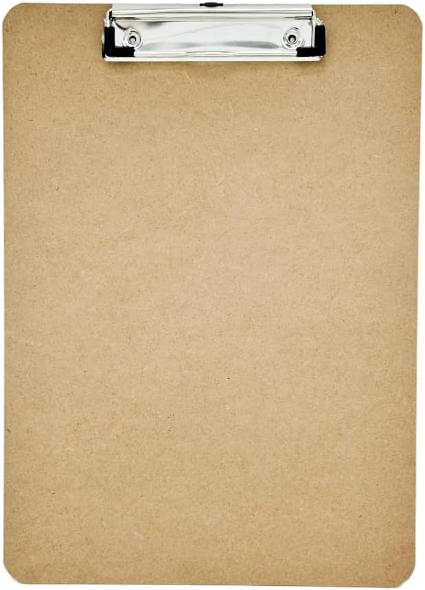 Clipboard Set of 6, Suitable for Classroom, Students, Children, A4 Standard clipboard Size 9 x 12.5 with Thin Clips, Office Supplies, School Supplies.