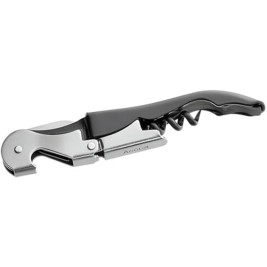 OCS Parts Professional Series Waiters Corkscrews | Black | Stainless Steel Corkscrew Wine Key Opener with Foil Cover for Homes, Parties, Bartenders, Waiters and Waitresses, Restaurants and Wineries