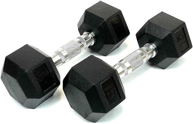 Rubber Encased Hex Dumbbell Hand Weight