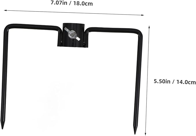 MERRYHAPY Flag Pole Ground Stake Iron Craft Base Multi-Purpose Shepherds Hook for Garden