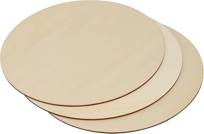 HOZEON 30 PCS 10 Inch Wood Circles for Crafts, Round Wood Discs, Unfinished Blank Wood Slices Wooden Cutouts for Door Hangers, Home Decorations, Art and Craft, Christmas Gifts